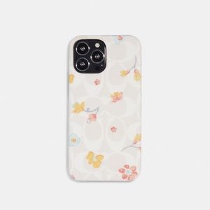 Coach Iphone 13 Pro Max Case In Signature Canvas With Mystical Floral Print